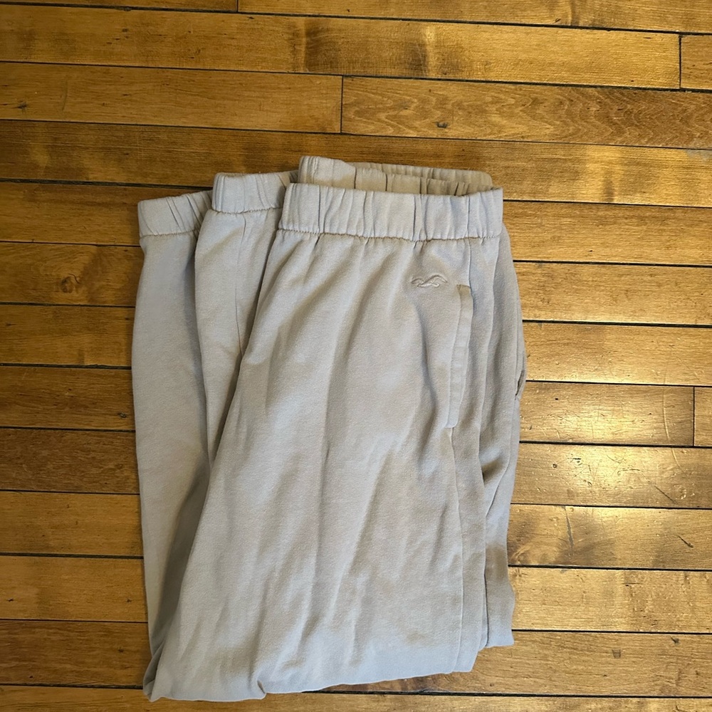 Hollister Light Beige Adjustable Rise Sweatpants
